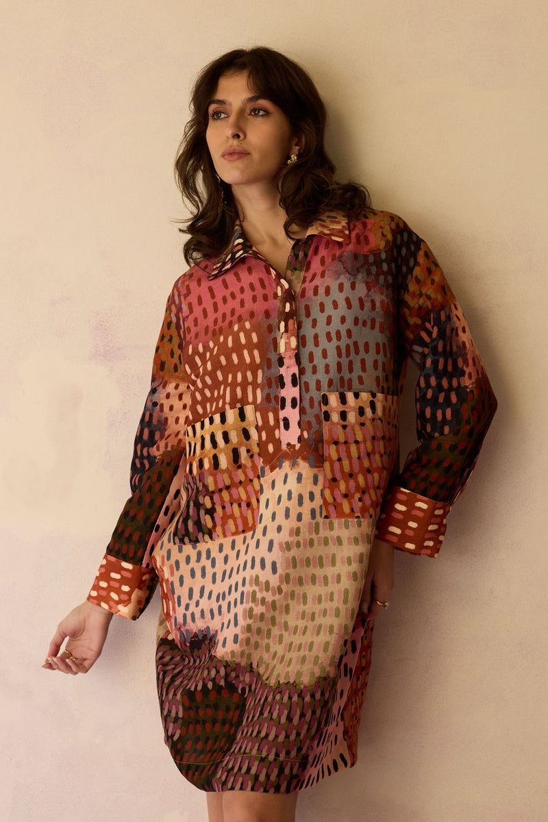 Ember Abstract Relaxed Dress by World of SiSa for women in Singapore