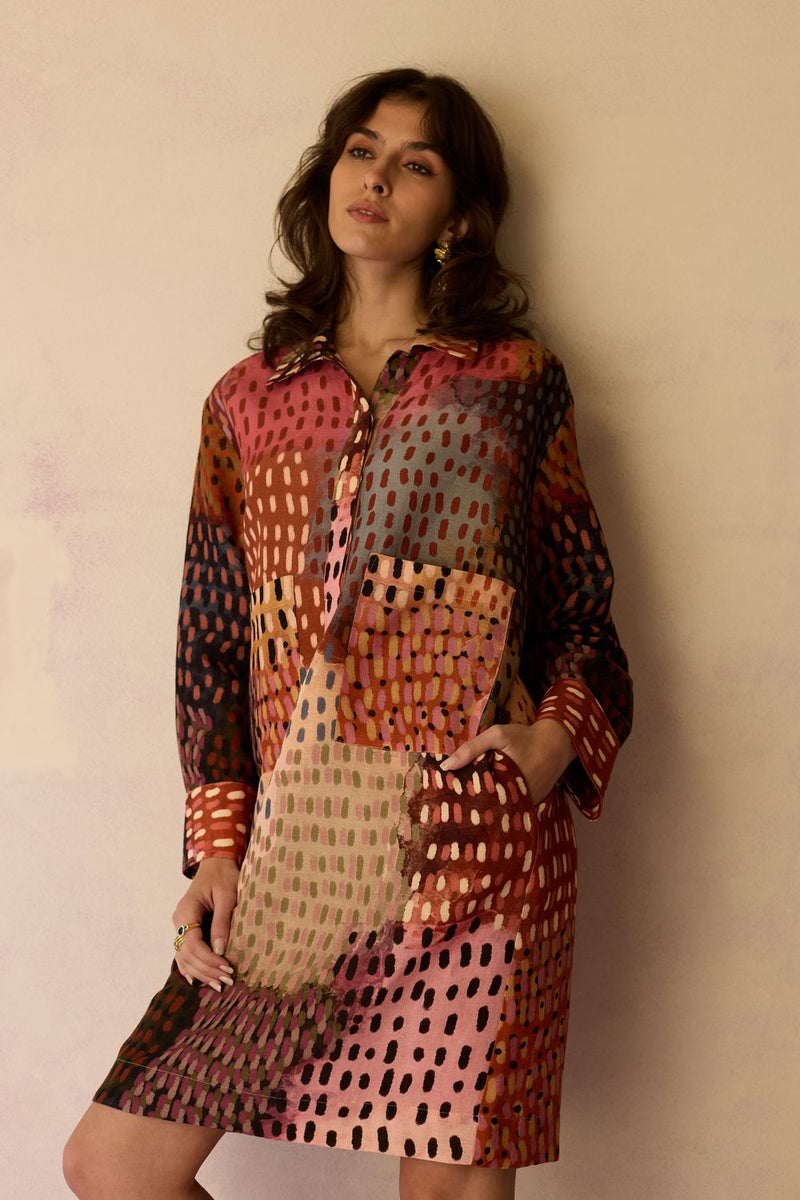 Ember Abstract Relaxed Dress by World of SiSa for women in Singapore