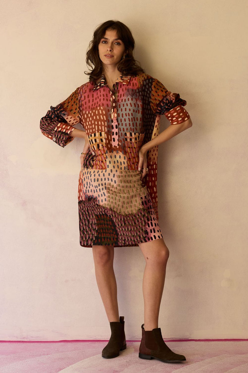 Ember Abstract Relaxed Dress by World of SiSa for women in Singapore