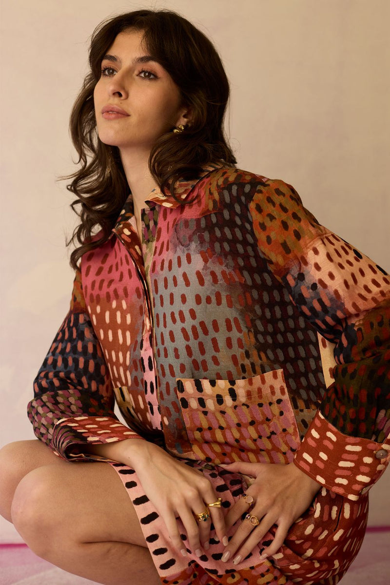 Ember Abstract Relaxed Dress by World of SiSa for women in Singapore