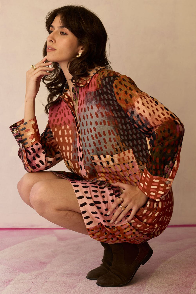 Ember Abstract Relaxed Dress by World of SiSa for women in Singapore
