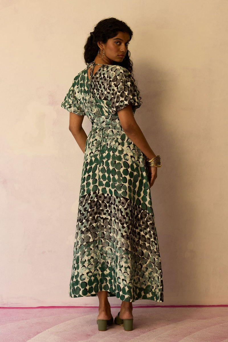 Moss Cinched-Waist Maxi Dress by World of SiSa for women in Singapore