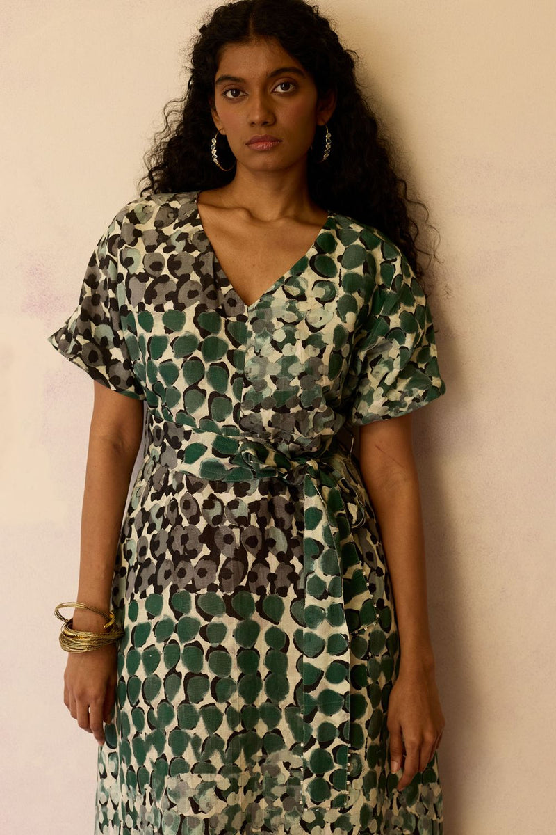 Moss Cinched-Waist Maxi Dress by World of SiSa for women in Singapore