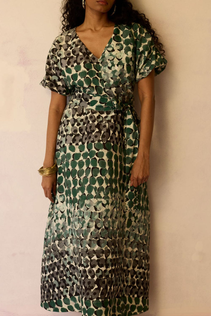 Moss Cinched-Waist Maxi Dress by World of SiSa for women in Singapore