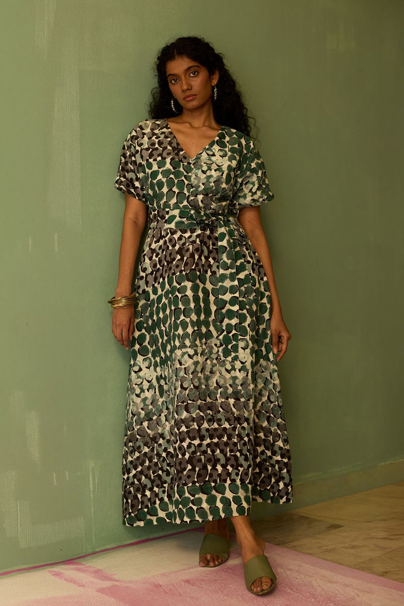 Moss Cinched-Waist Maxi Dress by World of SiSa for women in Singapore