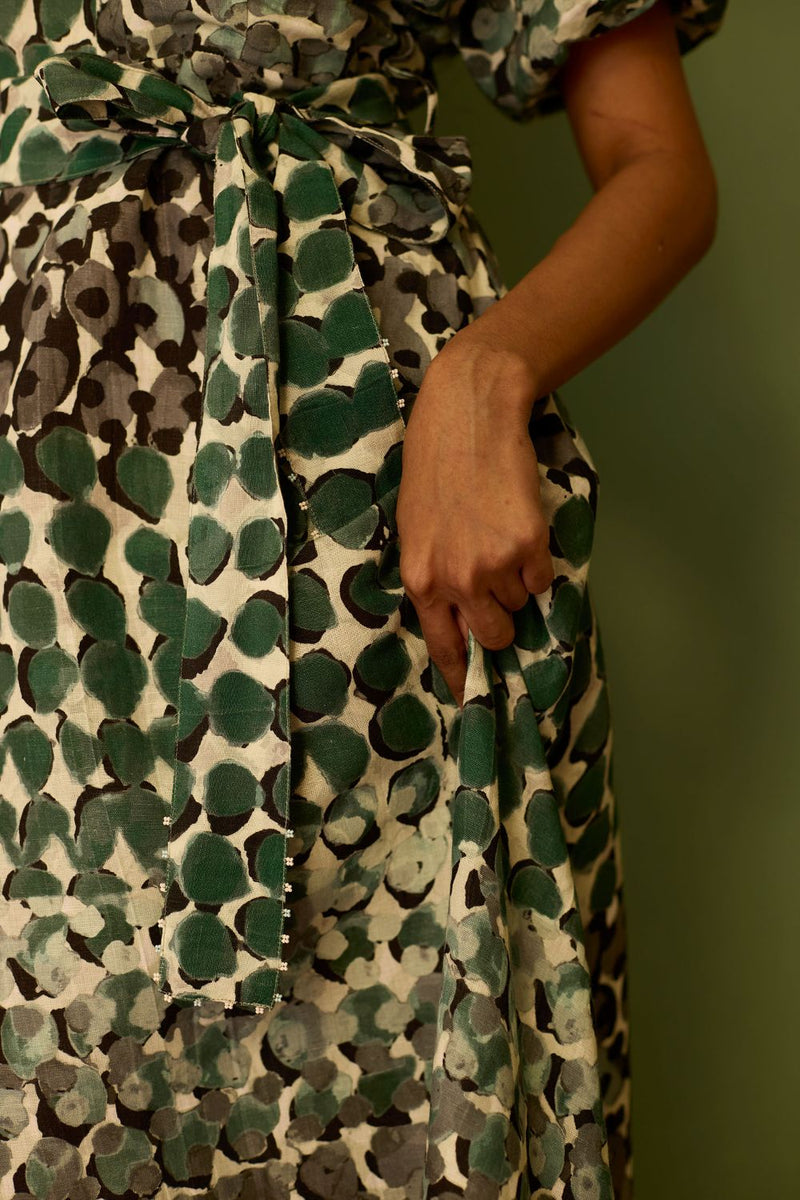 Moss Cinched-Waist Maxi Dress by World of SiSa for women in Singapore