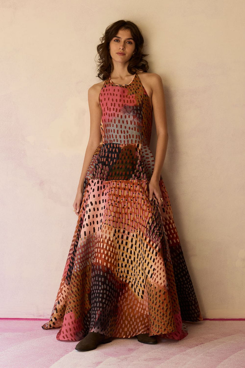 Ember Halter Neck Sleeveless Maxi Dress by World of SiSa for women in Singapore