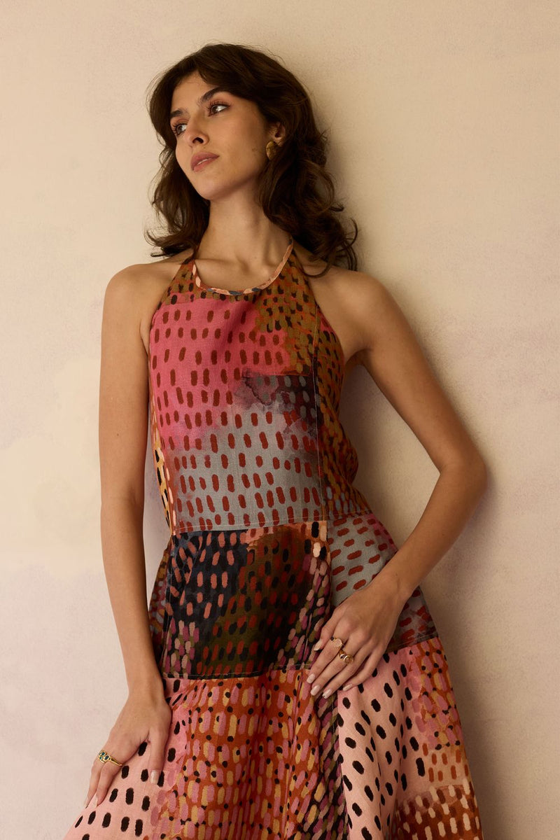 Ember Halter Neck Sleeveless Maxi Dress by World of SiSa for women in Singapore