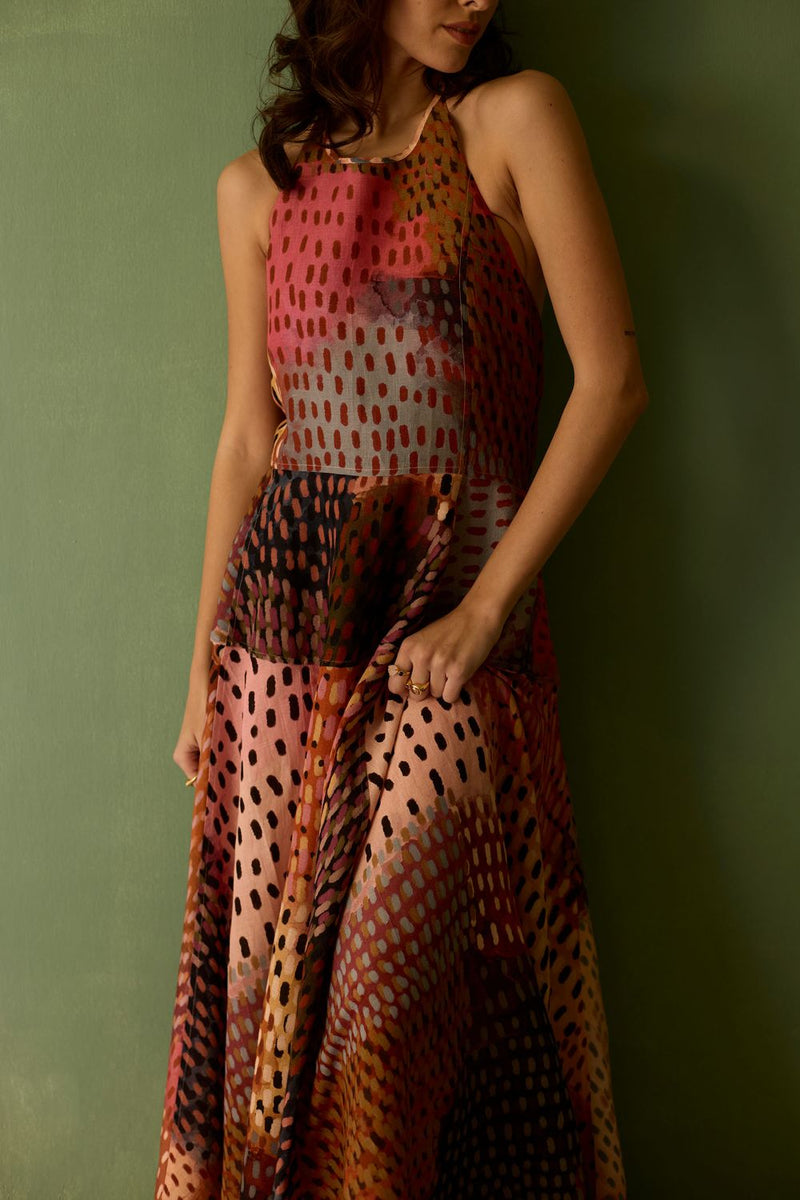 Ember Halter Neck Sleeveless Maxi Dress by World of SiSa for women in Singapore