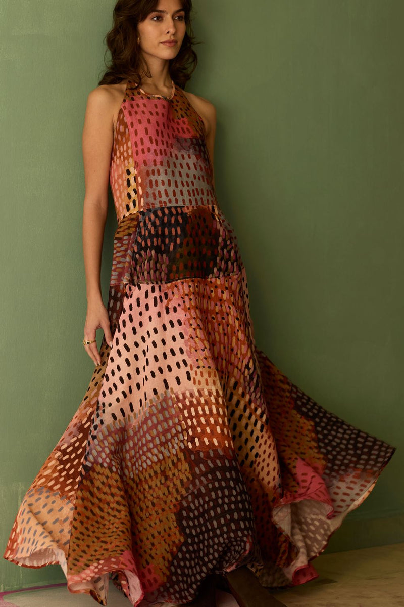 Ember Halter Neck Sleeveless Maxi Dress by World of SiSa for women in Singapore