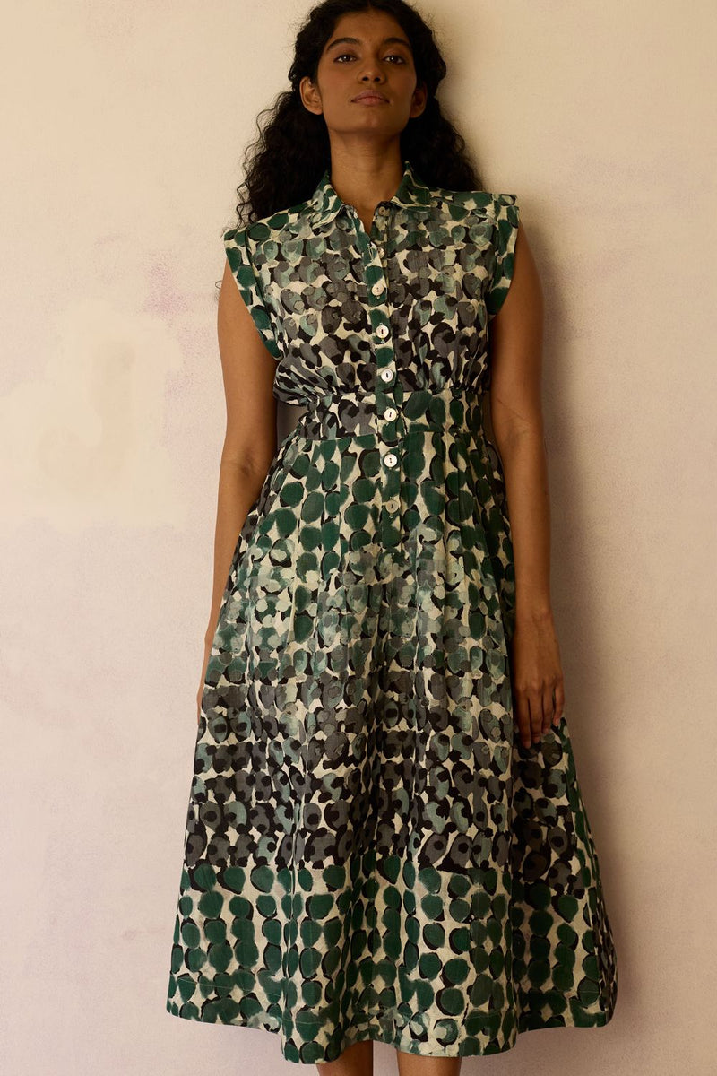 Moss Cap-Sleeved Midi Dress by World of SiSa for women in Singapore