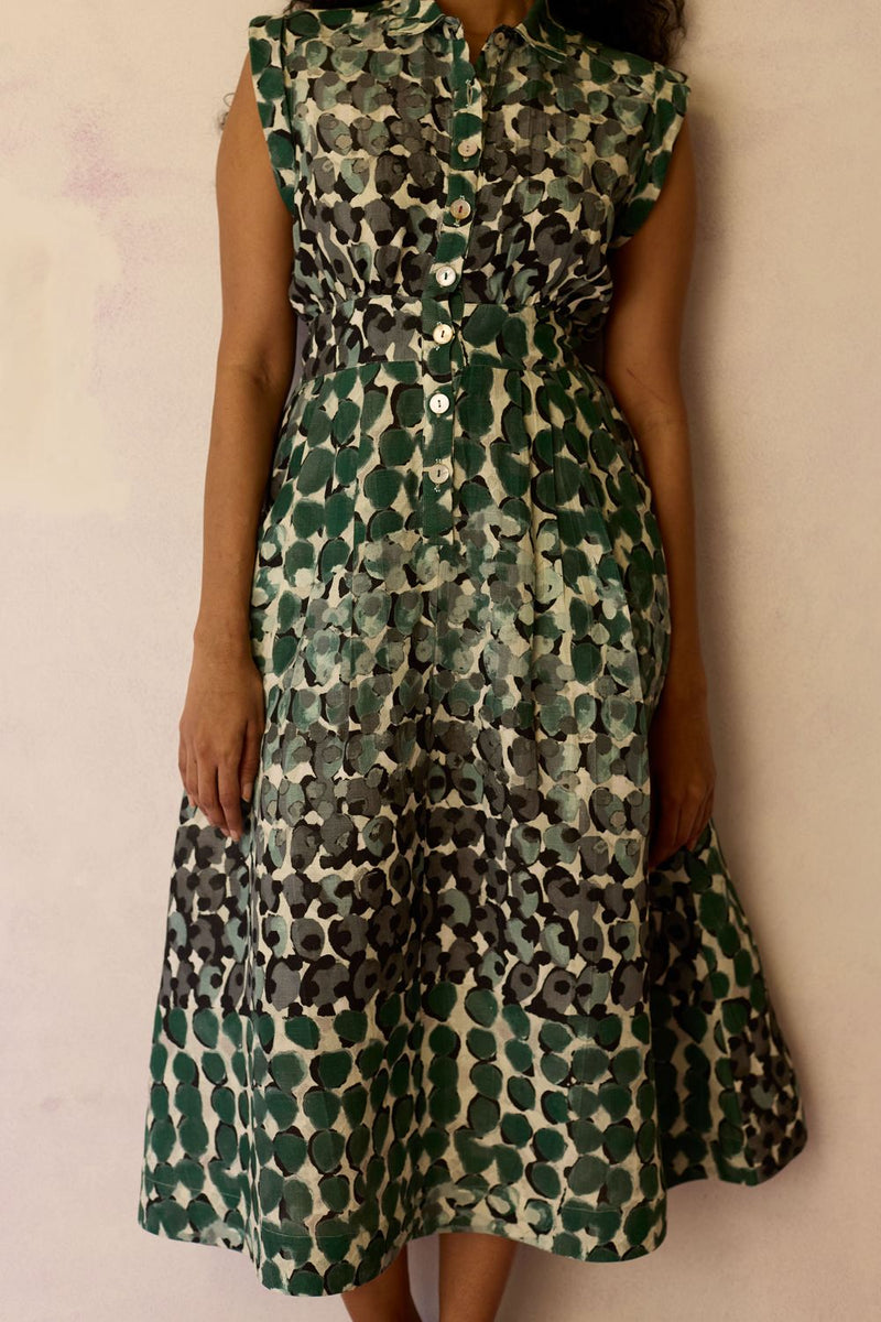 Moss Cap-Sleeved Midi Dress by World of SiSa for women in Singapore