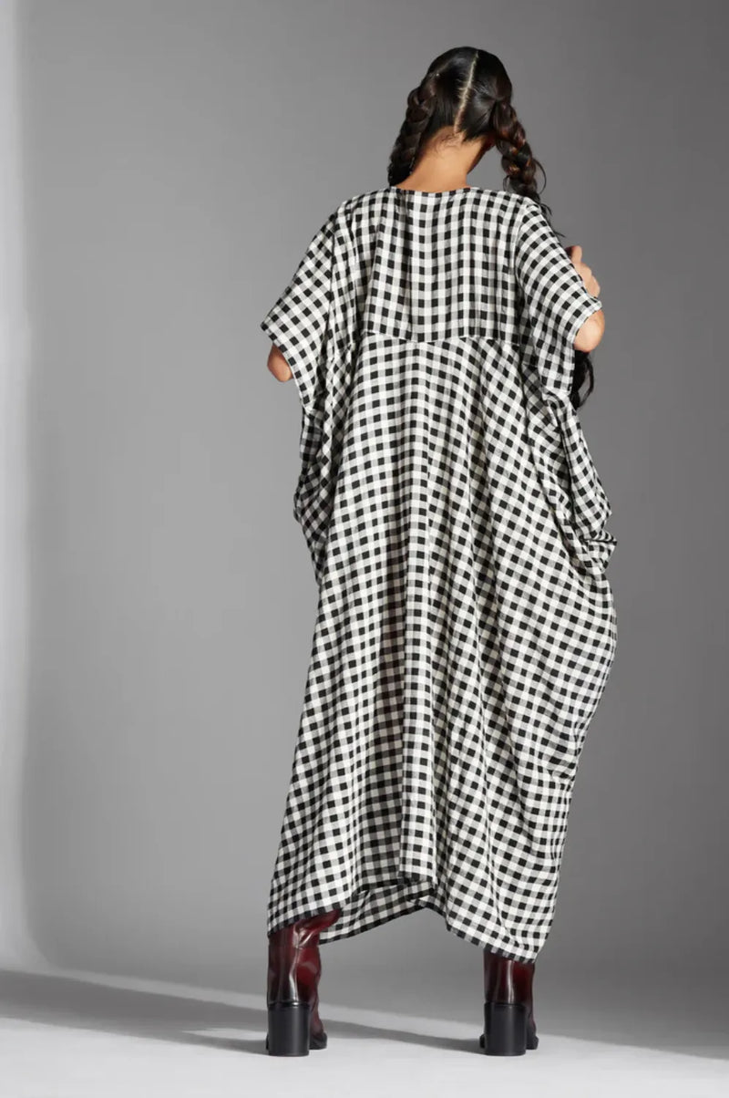 Lior Dress-Black and White mul by Chola in black color for women in Singapore