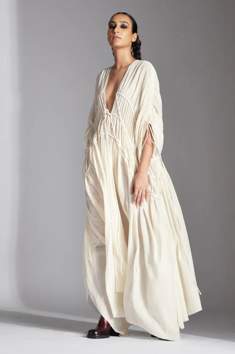 Liva Dress-White cotton by Chola in white color for women in Singapore