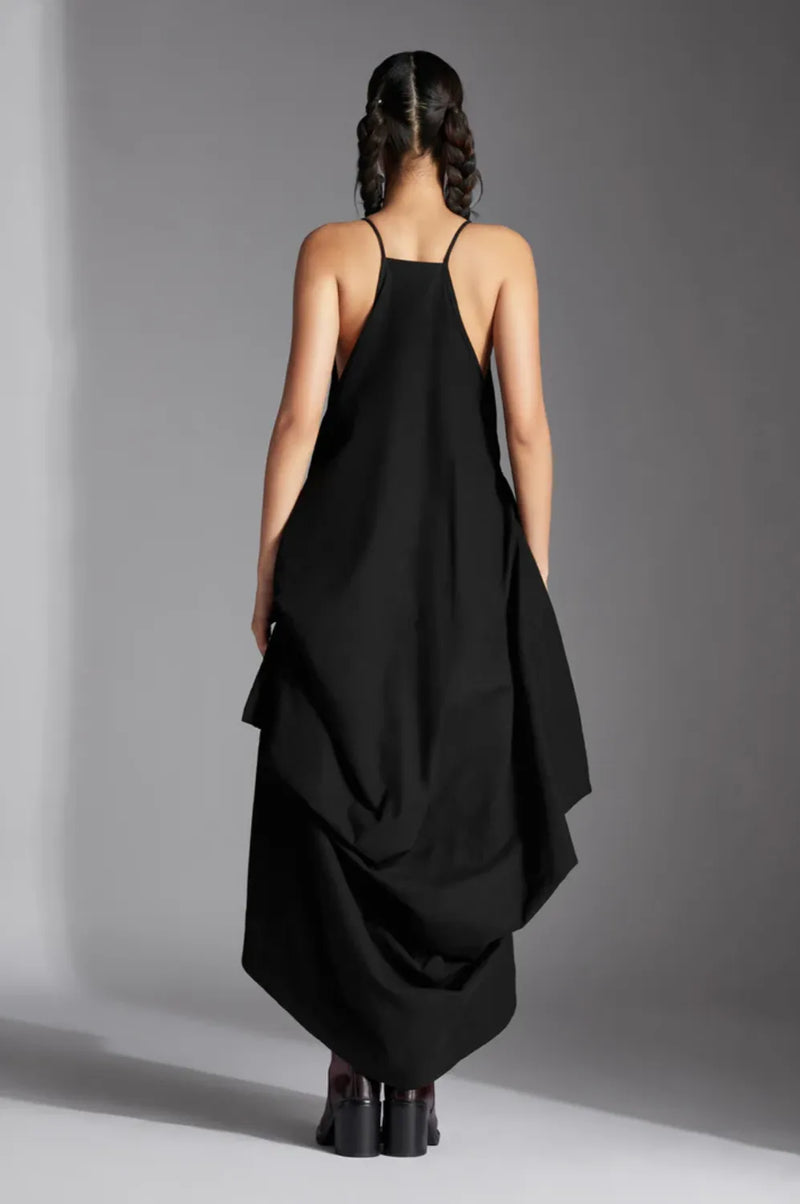 Tove Dress-Black cotton by Chola in black color for women in Singapore