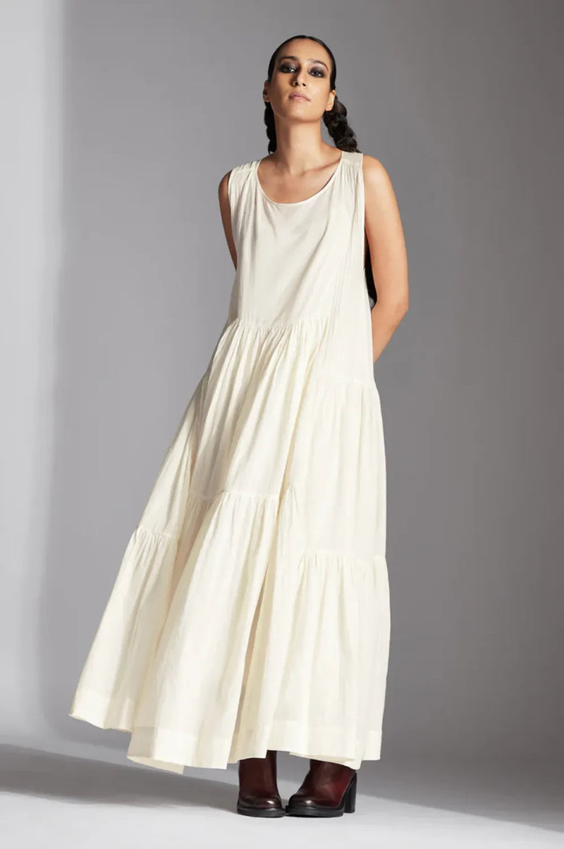Juna Dress-White cotton by Chola in white color for women in Singapore