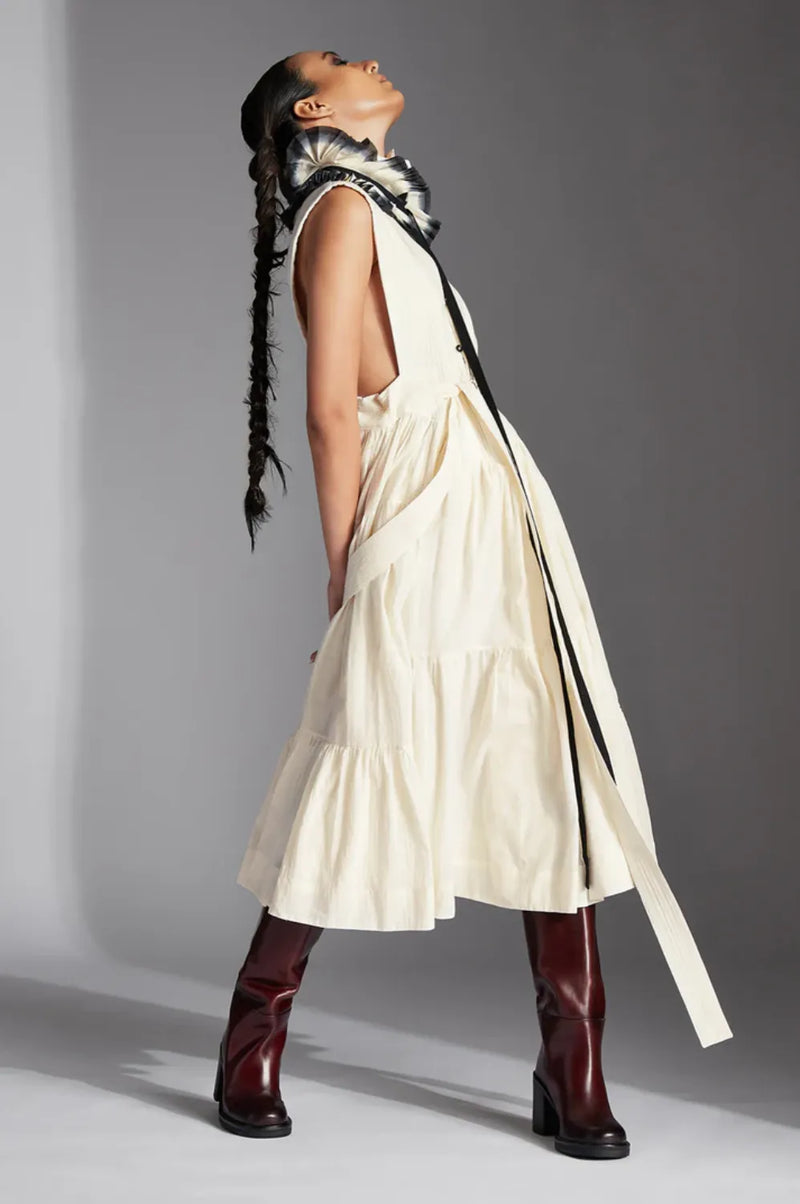 Mirae Dress-White cotton by Chola in white color for women in Singapore