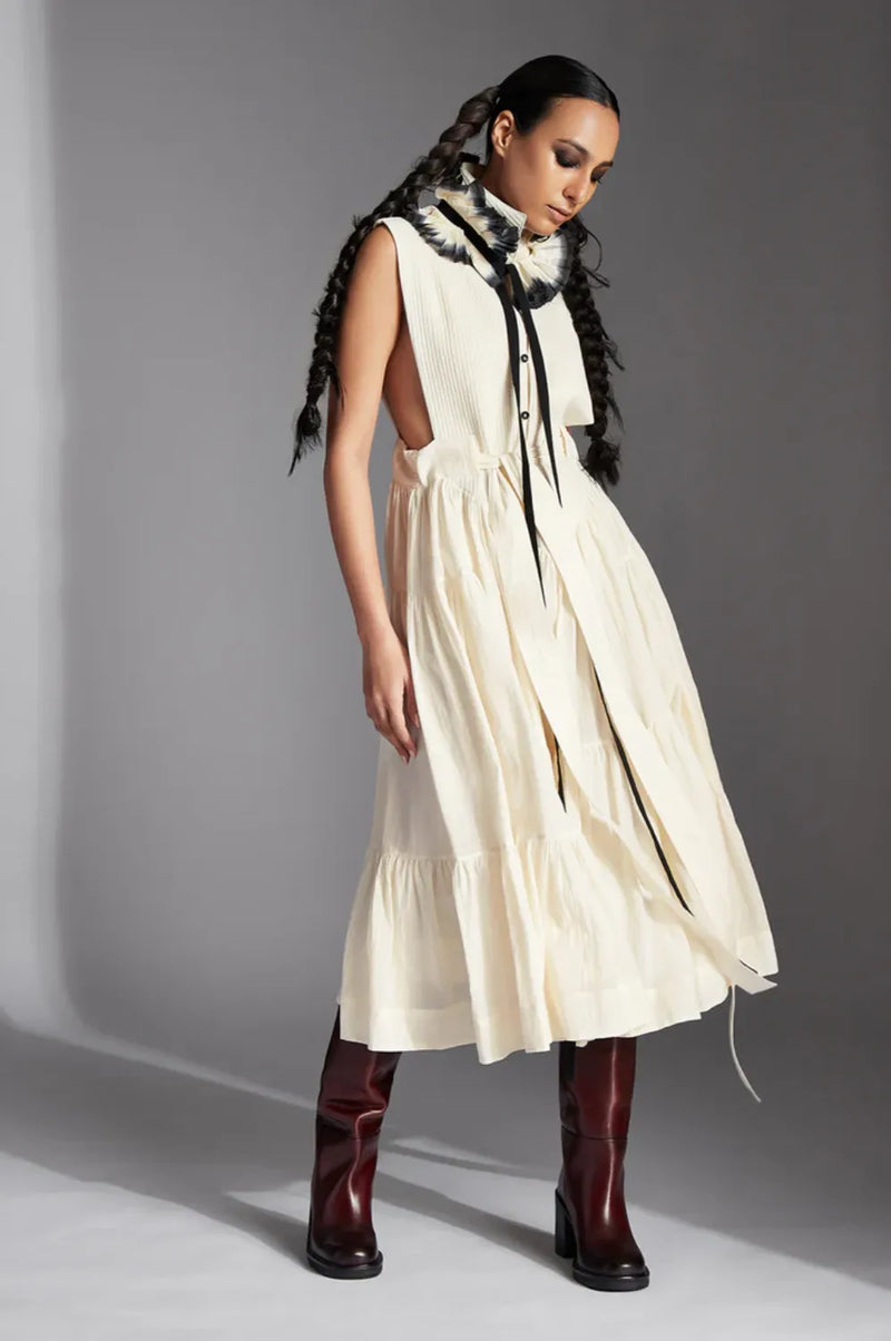 Mirae Dress-White cotton by Chola in white color for women in Singapore