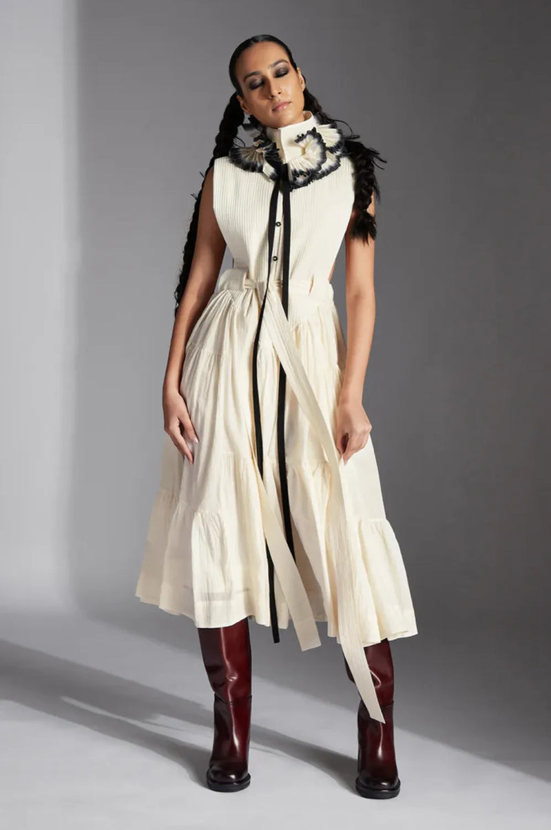 Mirae Dress-White cotton by Chola in white color for women in Singapore