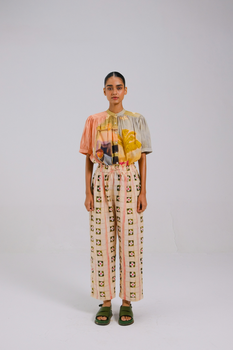 DRAWSTRING PANTS - Tiles all linen by CORD for women in Singapore