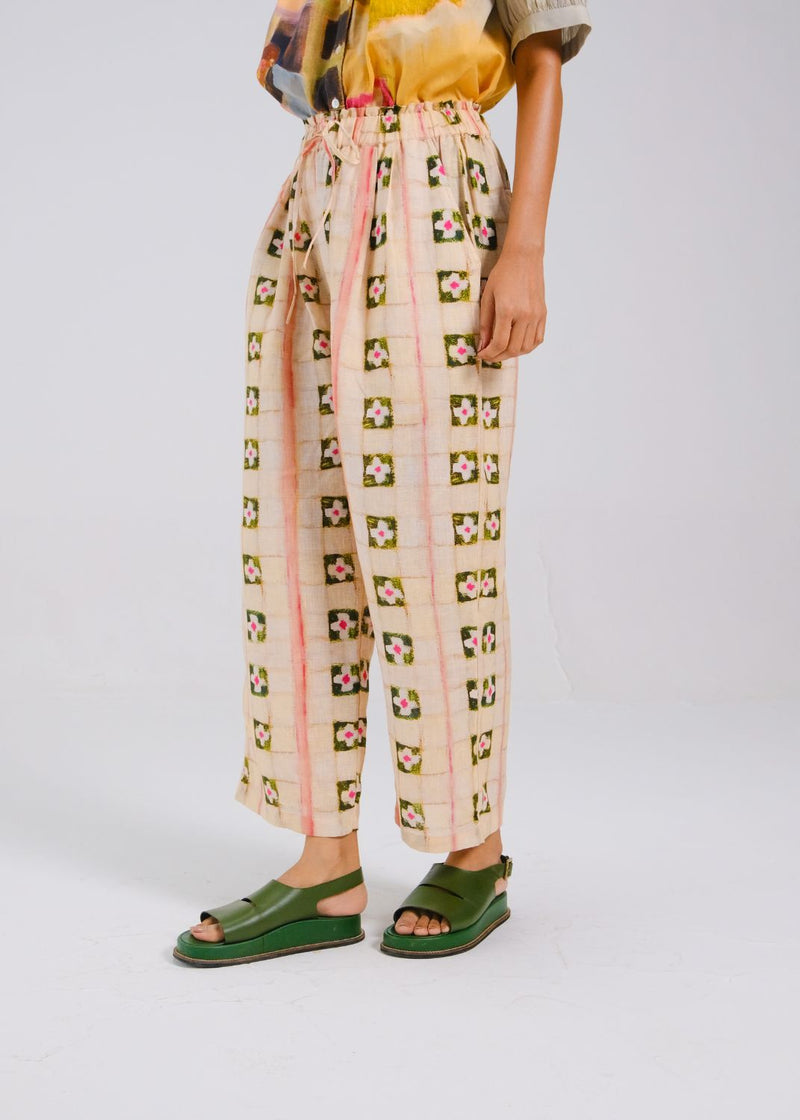 DRAWSTRING PANTS - Tiles all linen by CORD for women in Singapore