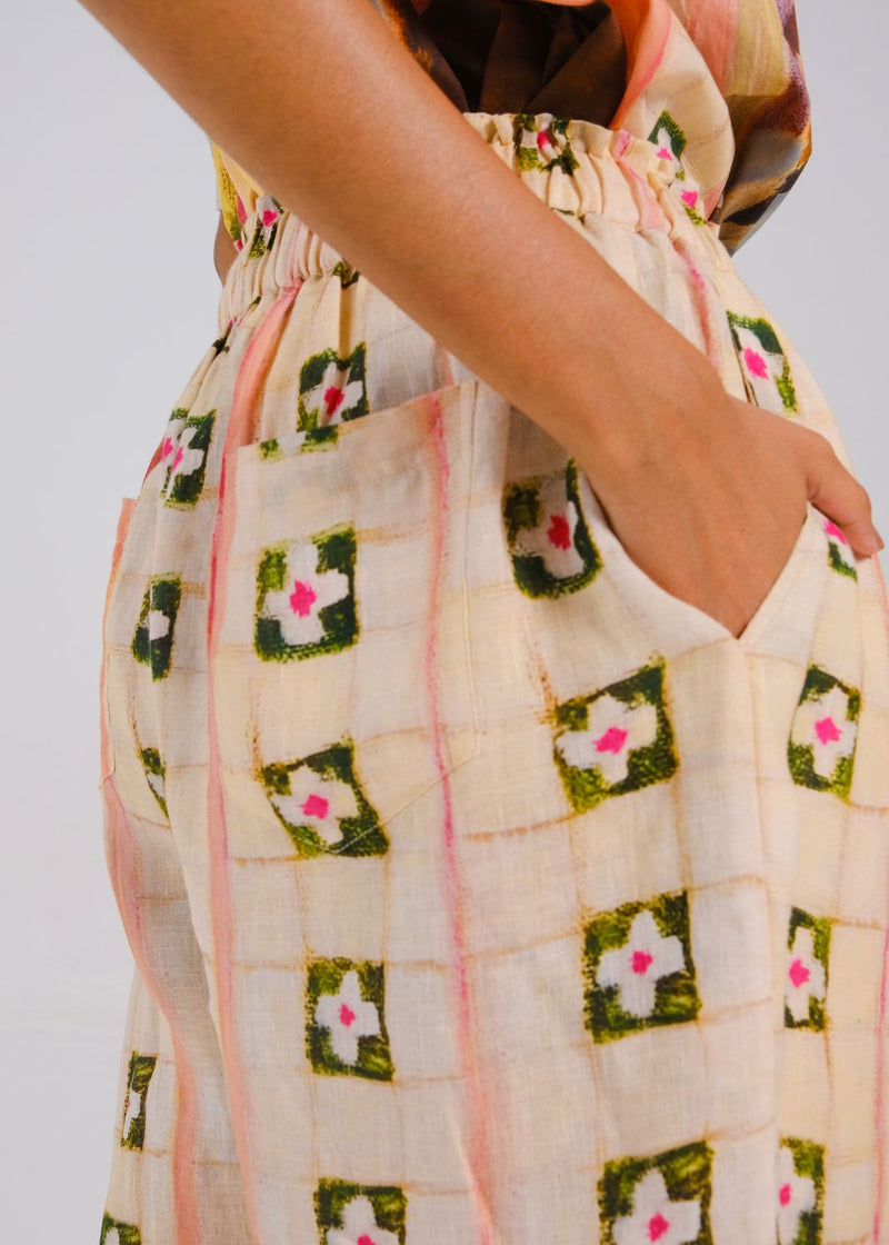 DRAWSTRING PANTS - Tiles all linen by CORD for women in Singapore