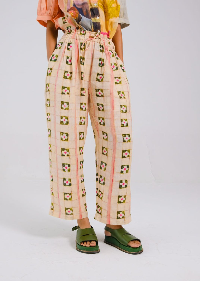 DRAWSTRING PANTS - Tiles all linen by CORD for women in Singapore