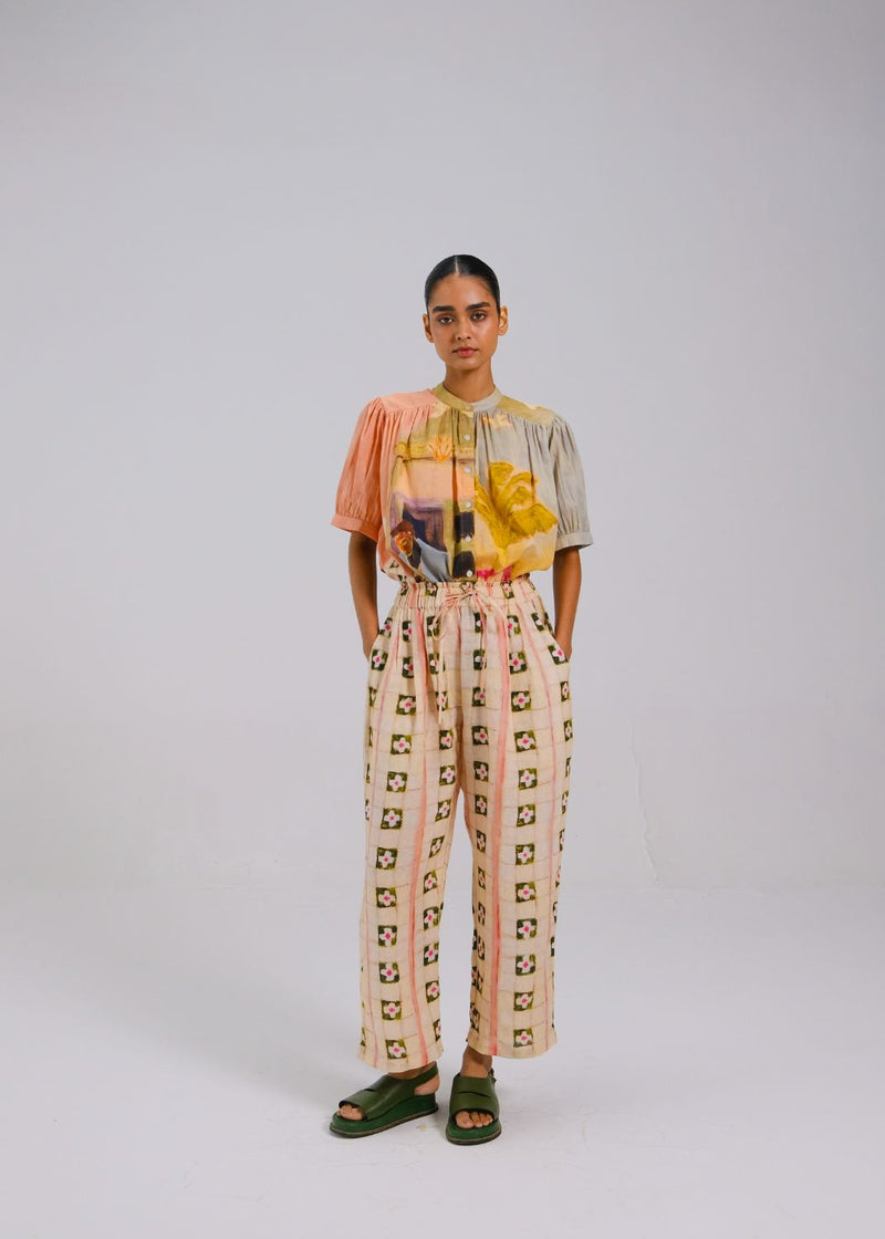DRAWSTRING PANTS - Tiles all linen by CORD for women in Singapore