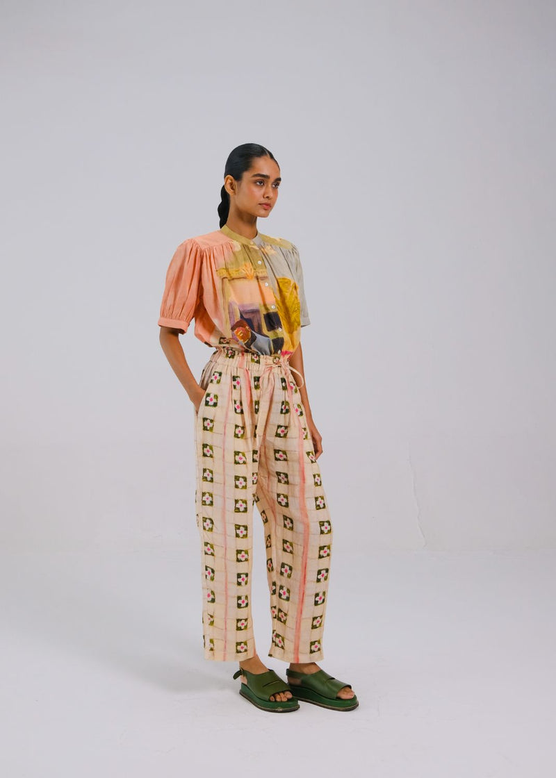 DRAWSTRING PANTS - Tiles all linen by CORD for women in Singapore