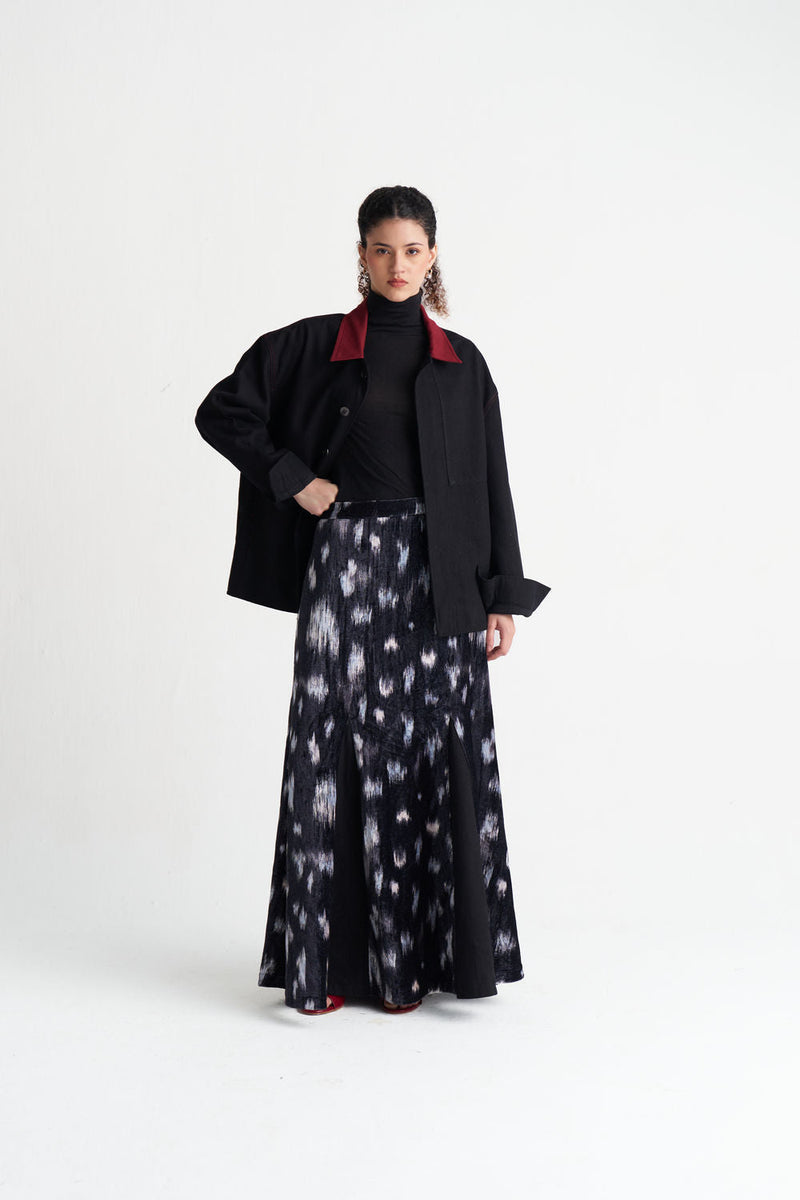 Unisex Denim Jacket-Black denim jacket/overlay by THREE in black for women in Singapore