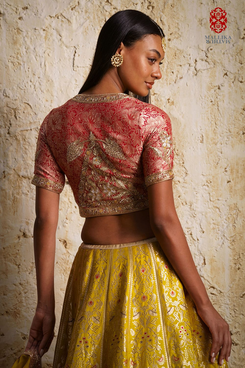 Shahi Angoor Blouse silk Buy Shahi Angoor from C&W | Blouses for Women by Mallika Mathur in pink color for women in Singapore
