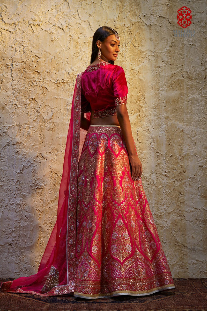 Varya Rani pink silk georgette Kalidar lehenga silk Buy Varya Rani pink silk georgette Kalidar lehenga from C&W | Lehenga Sets for Women by Mallika Mathur in pink color for women in Singapore