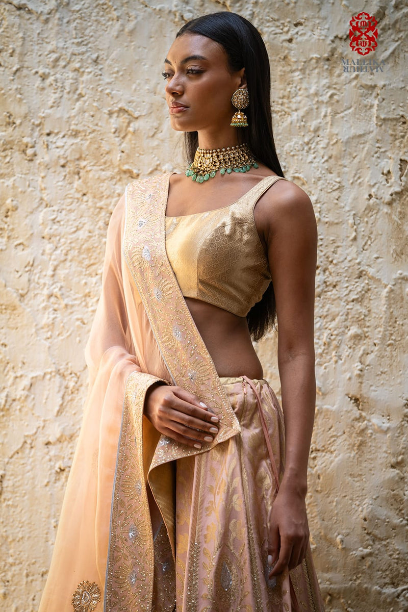 Sitara blouse sleeveless Ganga Jamuna zari mul Buy Sitara blouse sleeveless Ganga Jamuna zari from C&W | Blouses for Women by Mallika Mathur in multi color for women in Singapore