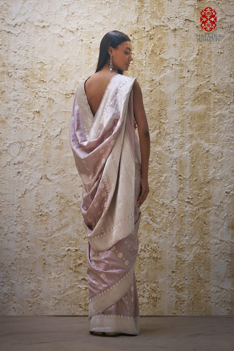 Chunari buti Katan silk Banarasi sari-tea rose silk Buy Chunari buti Katan silk Banarasi sari-tea rose from C&W | Saree for Women by Mallika Mathur for women in Singapore
