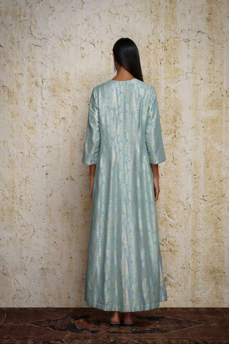 Sahar Anarkali-Aquamarine blue silk Buy Sahar Anarkali-Aquamarine blue from C&W | Kurta/Kurta Sets for Women by Mallika Mathur in blue color for women in Singapore