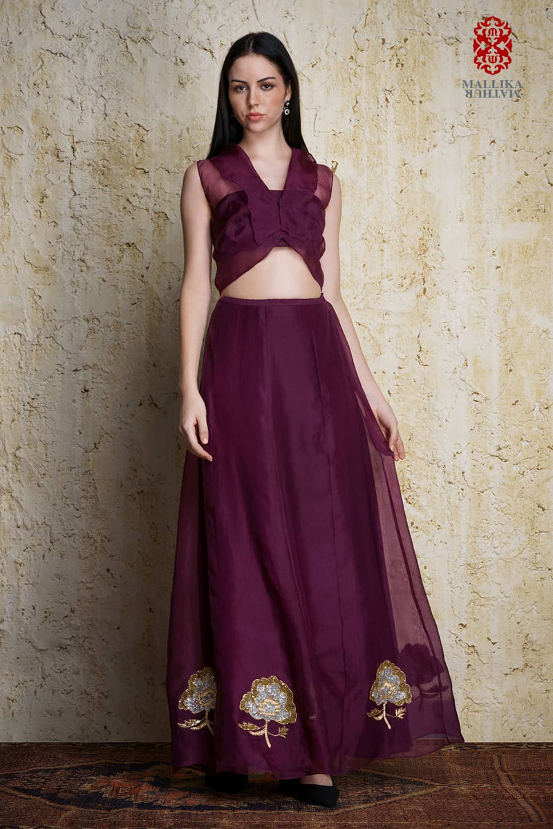 Amora kora silk skirt Buy Amora kora silk skirt from C&W | Lehenga Sets for Women by Mallika Mathur for women in Singapore