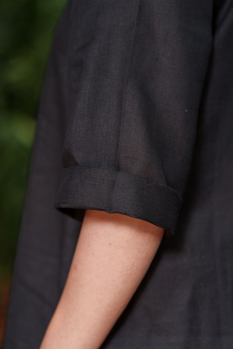Seahorse Black-Dress linen by Zanzibar Living in black for women in Singapore