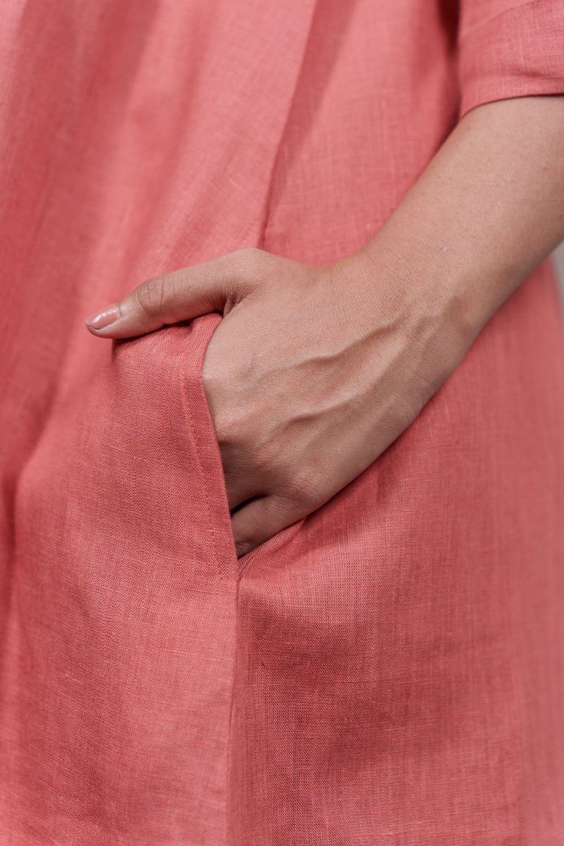 Seahorse Sienna-Dress linen by Zanzibar Living in orange, sienna for women in Singapore