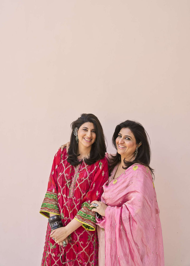 Raji Nude pink Tissue kurta set tissue silk kurta/kurta set by Rajiramniq in pink for women in Singapore