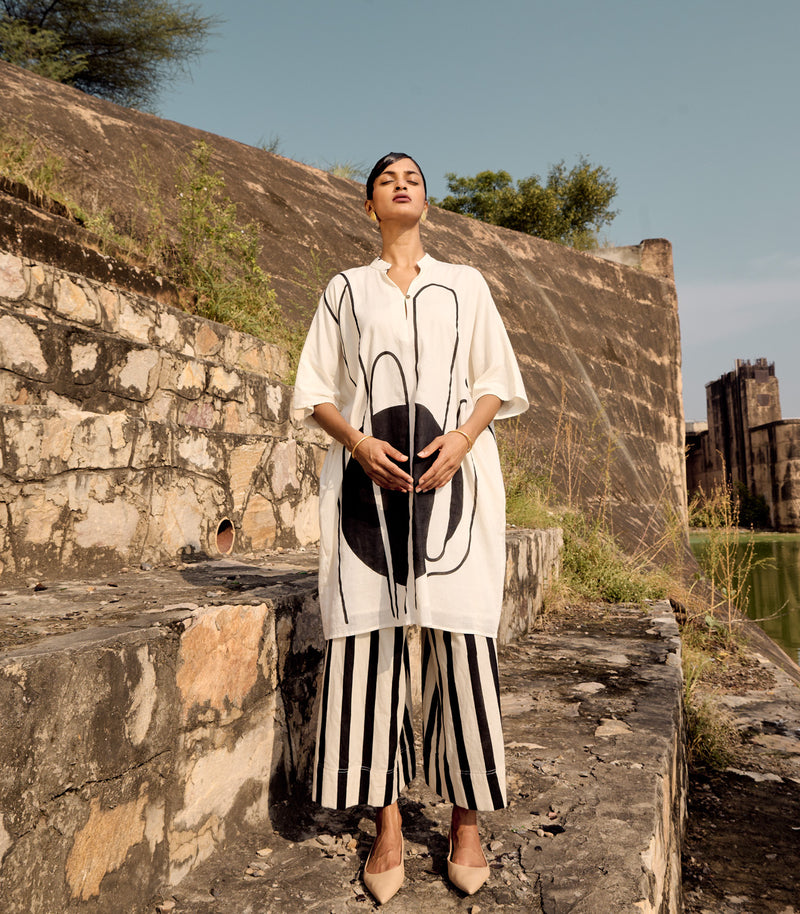 Dusky lark co-ord set cotton by Khara Kapas in black for women in Singapore