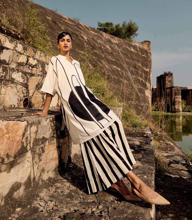 Dusky lark co-ord set cotton by Khara Kapas in black for women in Singapore