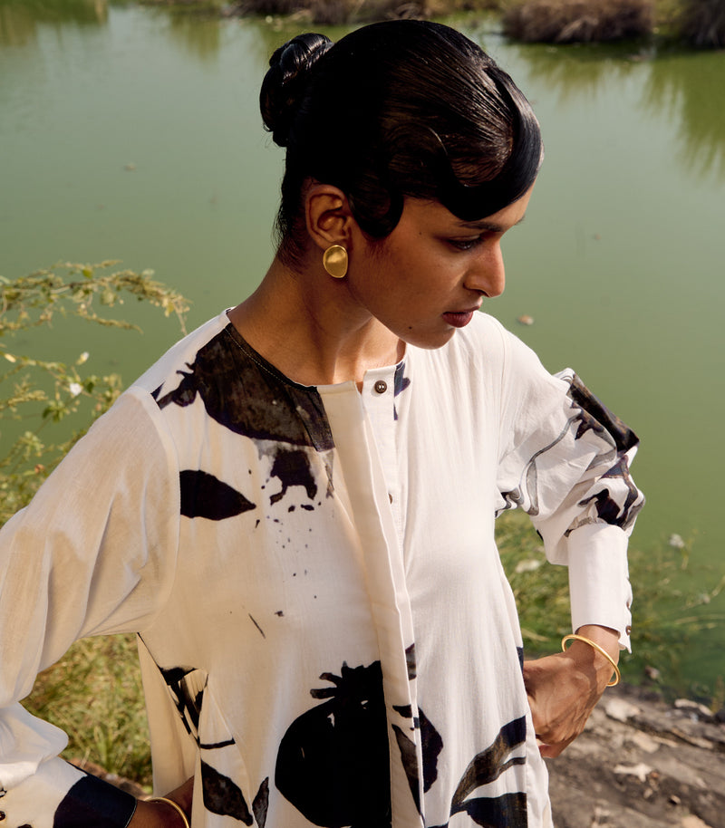 Robin dress cotton by Khara Kapas in white for women in Singapore