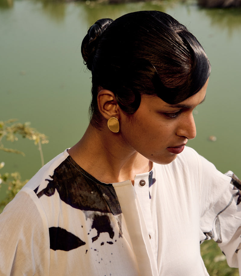 Robin dress cotton by Khara Kapas in white for women in Singapore