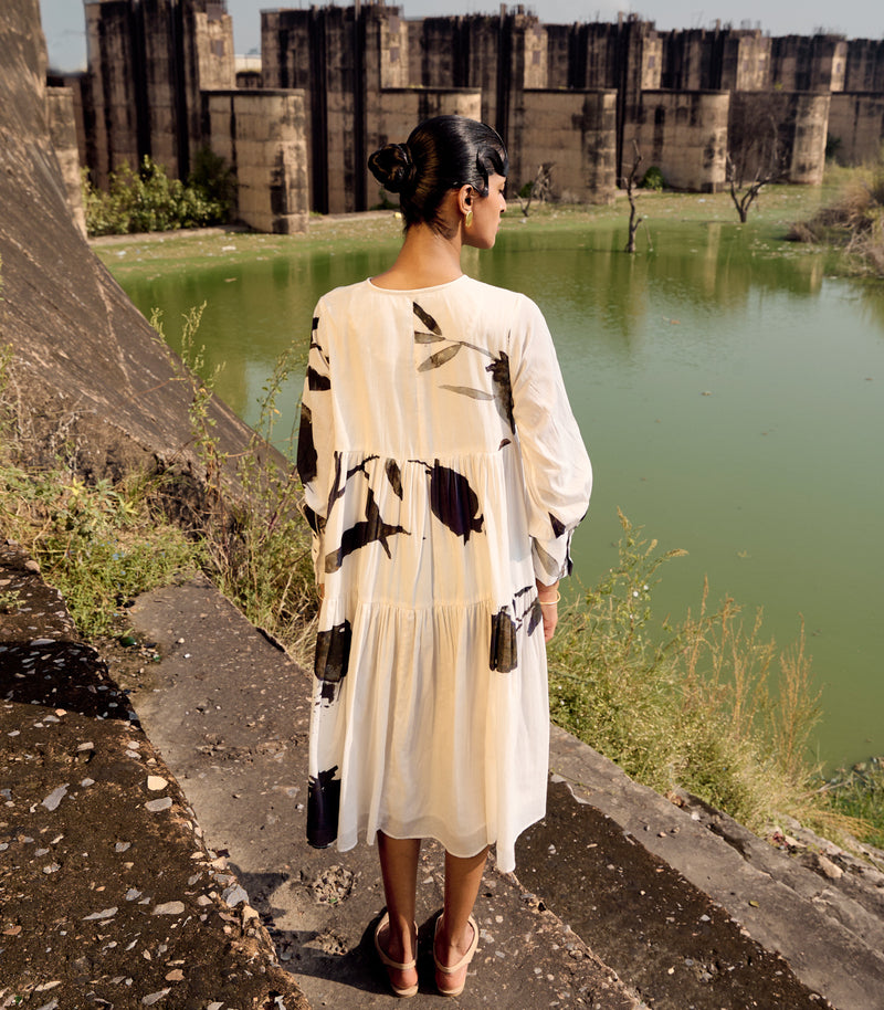Robin dress cotton by Khara Kapas in white for women in Singapore