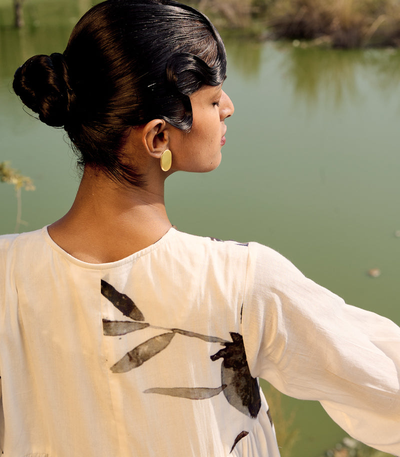 Robin dress cotton by Khara Kapas in white for women in Singapore