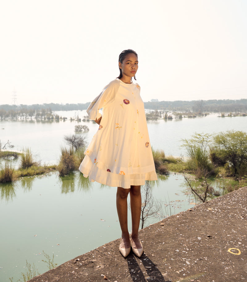 Starling dress cotton by Khara Kapas in white for women in Singapore