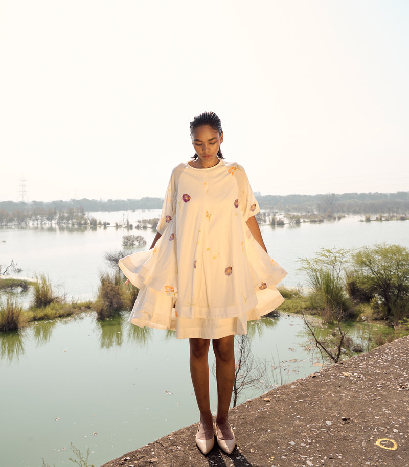 Starling dress cotton by Khara Kapas in white for women in Singapore