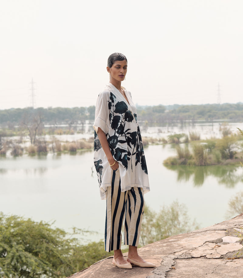 Hyacinth co-ord set cotton by Khara Kapas in blue for women in Singapore