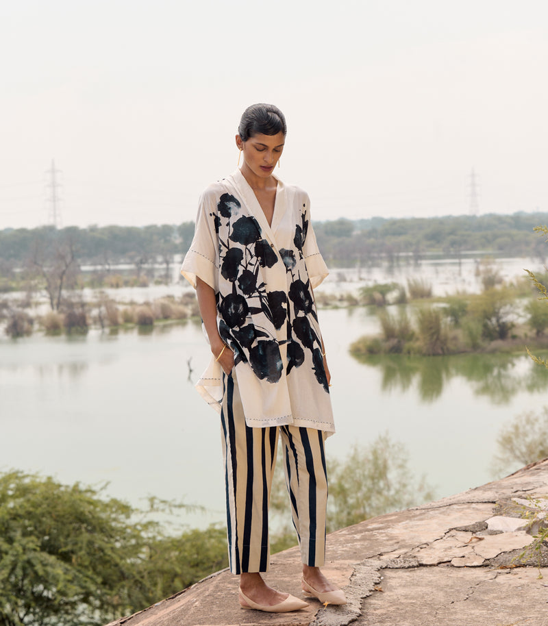 Hyacinth co-ord set cotton by Khara Kapas in blue for women in Singapore