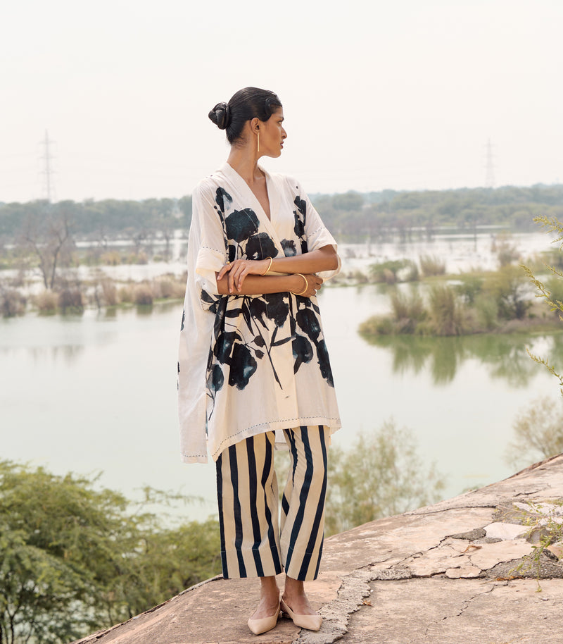 Hyacinth co-ord set cotton by Khara Kapas in blue for women in Singapore